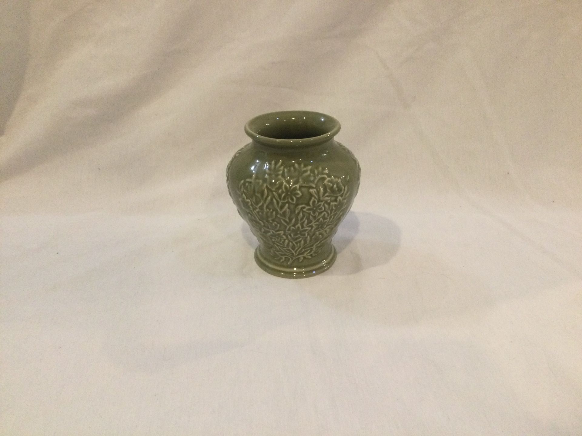 Longaberger Pottery Sage Flower Vase 5.5 inches - NEW