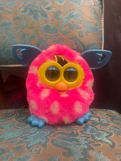 Furby boom pink and white polka dot
