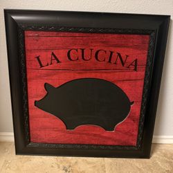 La Cucina Pig Chalkboard Sign
