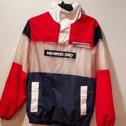 MEMBERS ONLY Lightweight Pull-over Jacket Windbreaker Size S