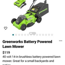Lawn Mower- With Battery and Charger With A Waterproof Cover