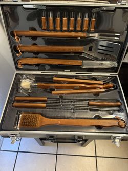 16 piece BBQ grill Tool Kit W/Aluminum Case