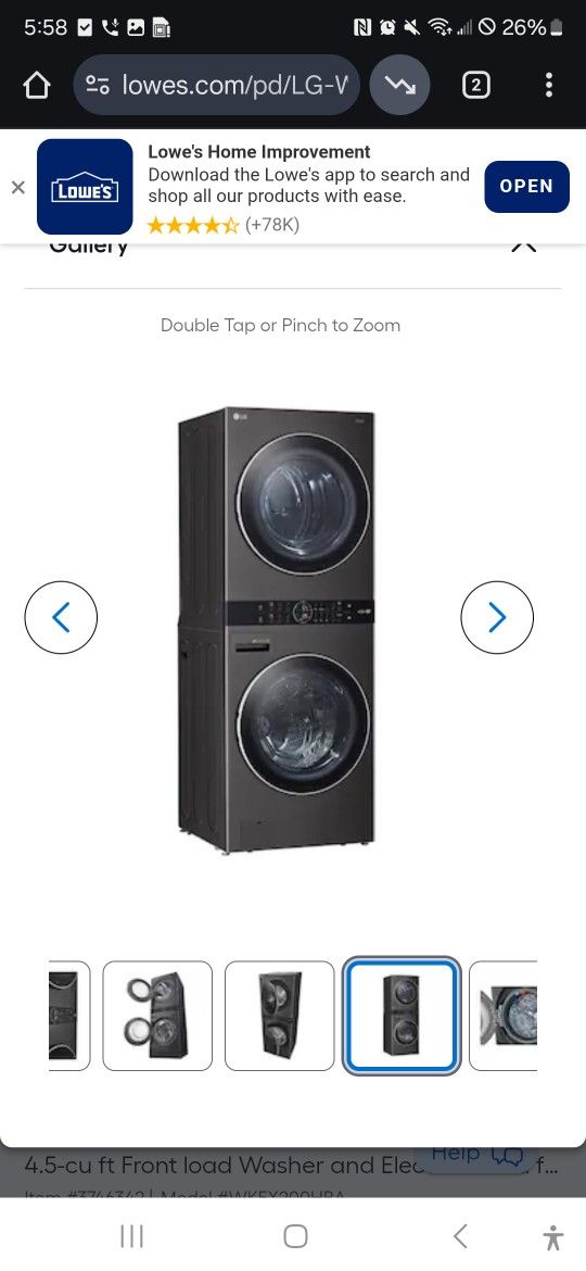 lg stackable washer and dryer