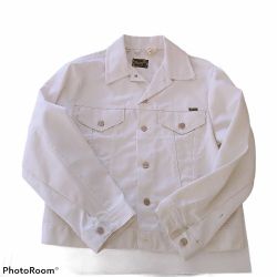 WRANGLER White Denin Jacket Long Sleeve Heavy Canvas Shirt USA Sz: 42 (Large)

