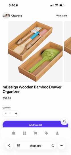Wooden bamboo organizer set of 4
