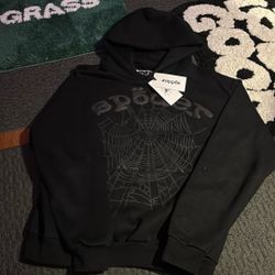 Black Sp5der Hoodies Size M