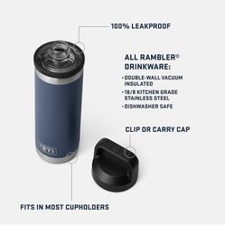 YETI Rambler 18 oz Bottle, Vacuum Insulated, Stainless Steel with Chug Cap, Purple 