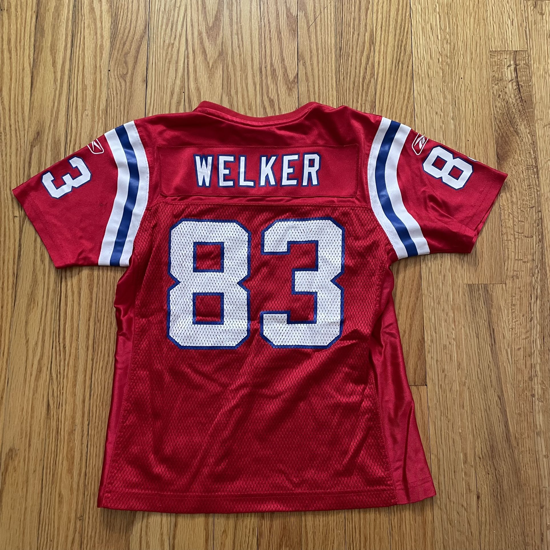 Wes Welker New England Patriots Football jersey Youth Small Reebok Vintage Red