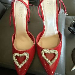 Red Patent Heart ❤️ Heels 