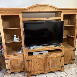 Wood Tv/entertainment Shelf  (will Hold Up To 55in Tv)