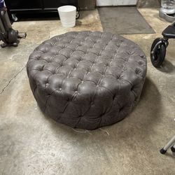 Tufted Grey Ottoman