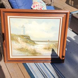 Lighthouse Oil Painting By Dowson 