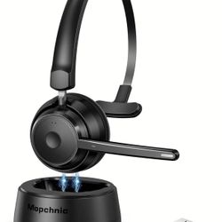 Bluetooth Headset Wireless Headphone AI Noise-Canceling Microphone Mopchnic