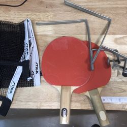 Table Tennis Rackets And Net Ping Pong 