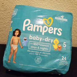 Pampers Baby Dry Diapers - Size 5, 24 Count, Absorbent Disposable Diapers

