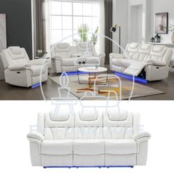 SALAS SOFAS RECLINABLES BLANCOS A DESCUENTO DE BODEGA! 3 PAGOS MENSUALES! INSTALACIÓN Y ENTREGA EL MISMO DÍA! 