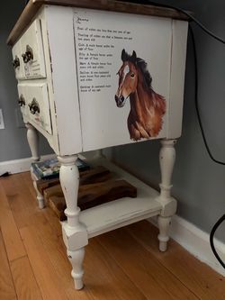 Horse theme small end table