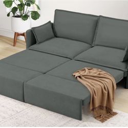 Brand New in Box – YODOLLA 72" 3-in-1 Convertible Sofa Bed (Dark Grey)