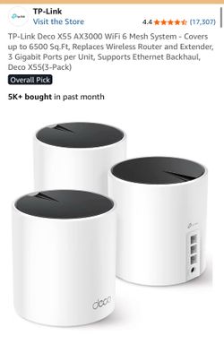 TP-Link Deco X55 AX3000 Whole Home Mesh Wi-Fi 6 System (3-Pack)