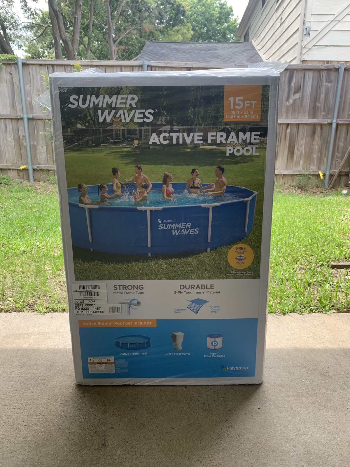 Summer Waves 15ft Active Metal Frame Pool with 600 GPH Filter Pump