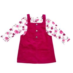 Pink Floral Overall Dress 24 Months 