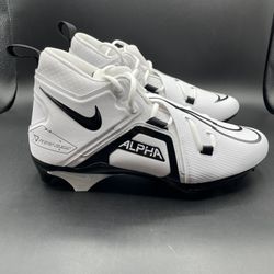 New Nike Alpha Menace Pro 3 P Football Cleats Mens Size 9 White Black