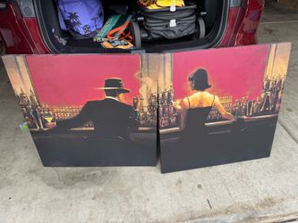 Matted canvas pictures