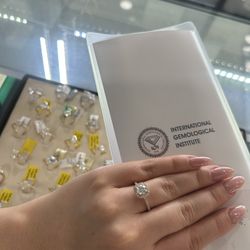 Lab diamond engagement ring