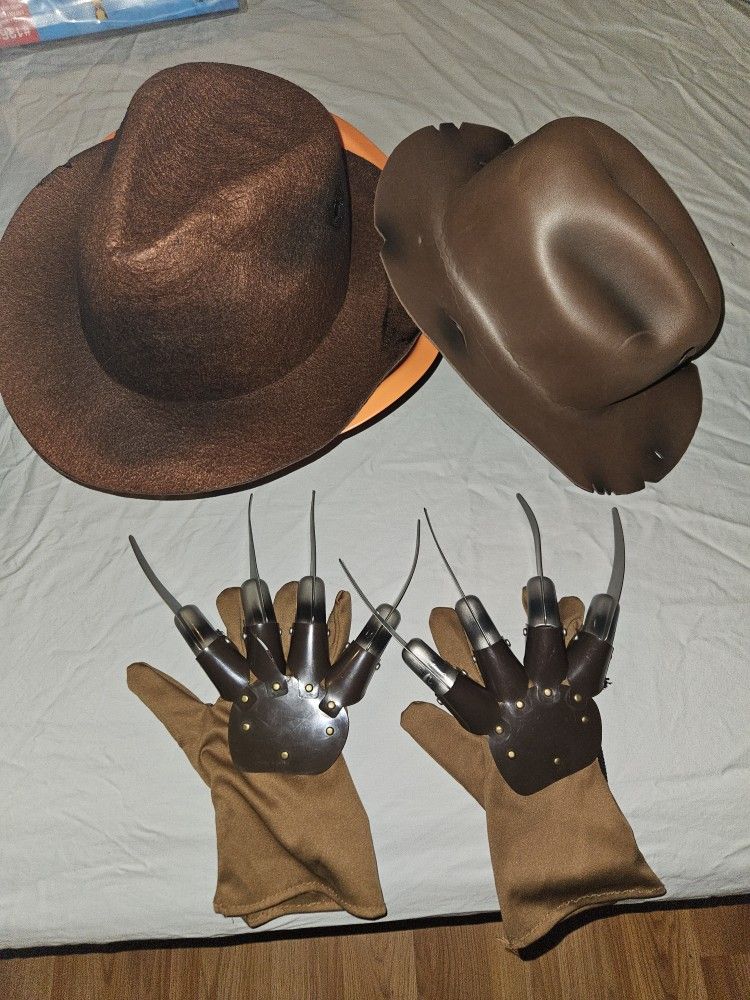 Nightmare On Elm Street Hats (2) & Gloves