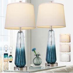 Table Lamps for Bedroom Set of 2,glass 