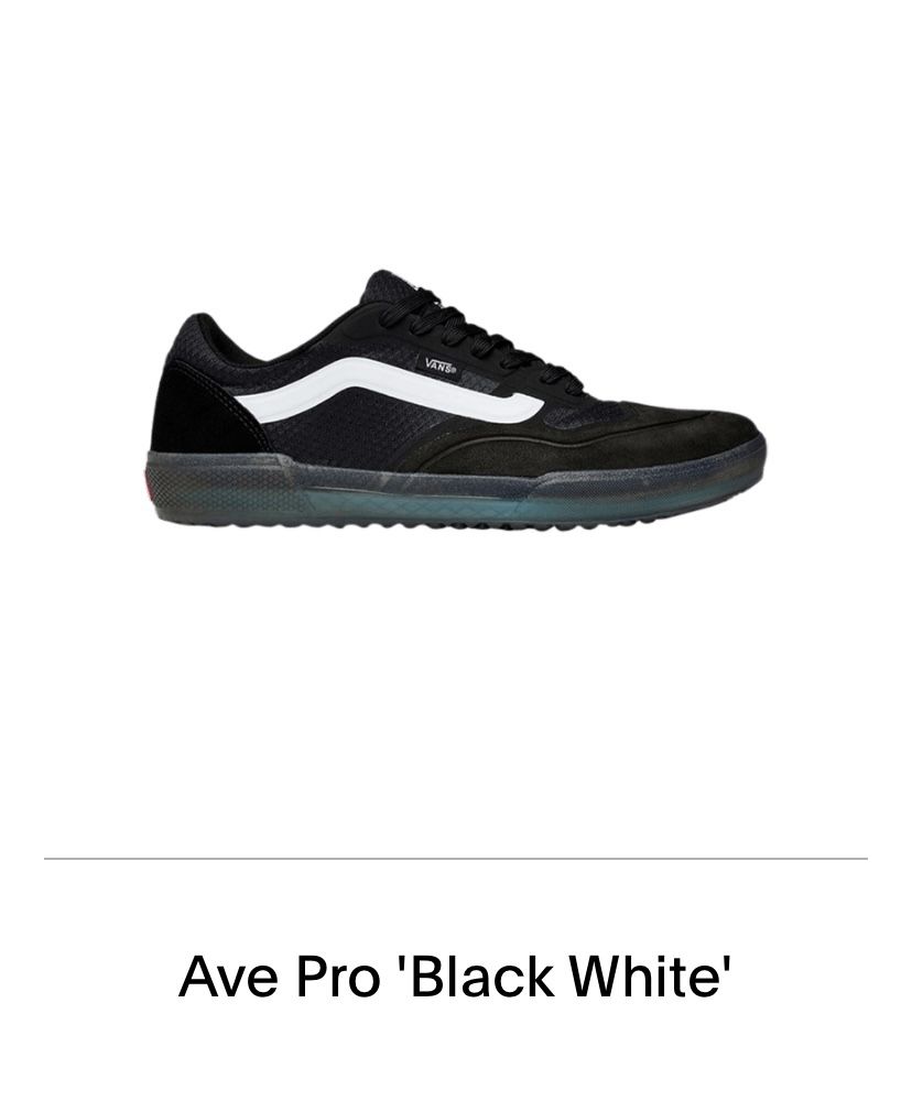 Vans (Ave Pro) Suede Black Skate Shoes Men's Size 8.5 NEW Discontinued