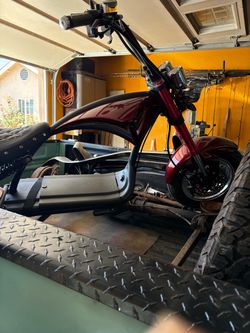 Electric chopper motorcycle.