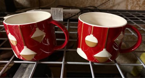 Set of 2 Starbucks 2012 Holiday Ornament Stacking Mugs (14 oz)