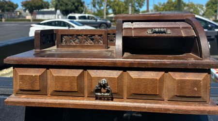 Vintage wooden desk organizer