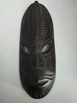 Dark Wood Carved African Tribal Mask