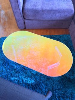 Iridescent Acrylic Oval Coffee Table