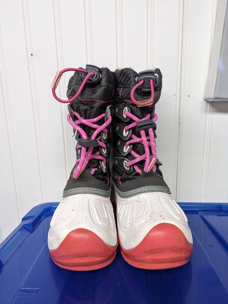 Kodiak Glo Waterproof Kids Snow Boots White And Pink Size 11