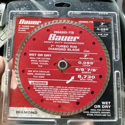Bauer Heavy Duty Diamond Blade 7” New 