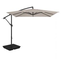 Stylewell 8 ft. Steel Cantilever Patio Umbrella in Riverbed Brown 