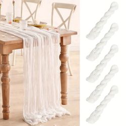 5 Polyester 6ft each - Cheesecloth Table Runners, Centerpieces Decor for Wedding Baby Shower Rustic Style Wedding 