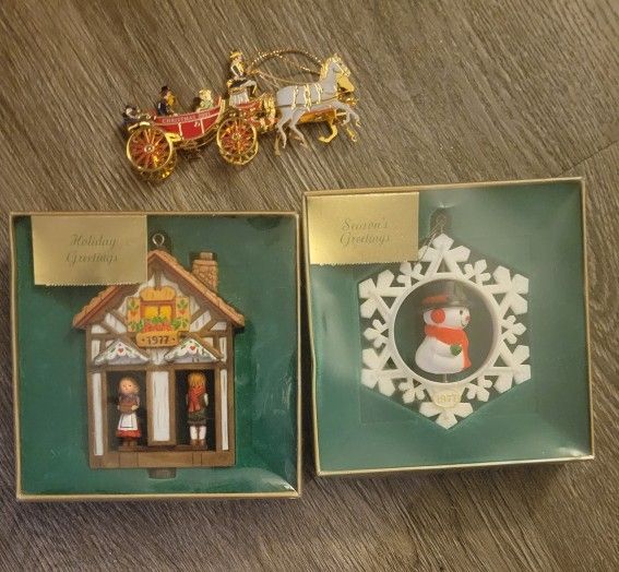 3 Christmas ornaments Hallmark, keepsake