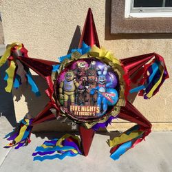 Five Nights At Freddy Star Pinata With Balls