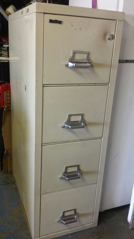 SOLD FIRE KING FIREPROOF 4 DRAWER FILE CABINET SOLD