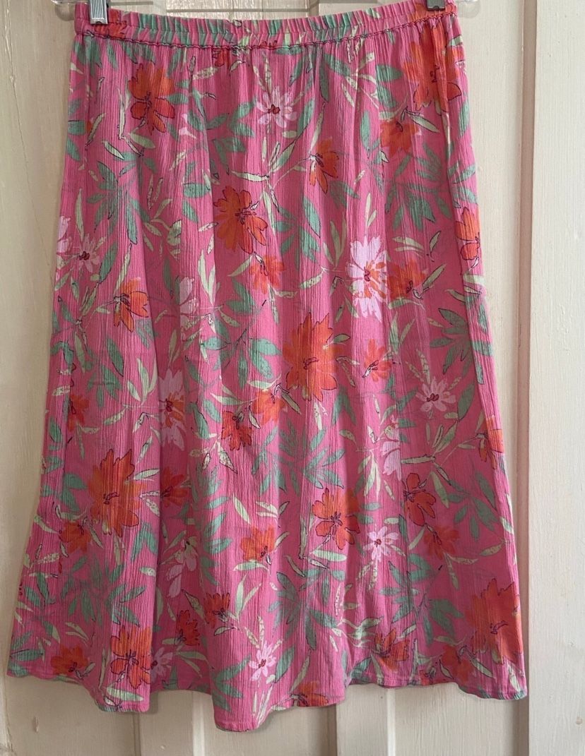 Appleseed’s women’s floral midi skirt Medium petite