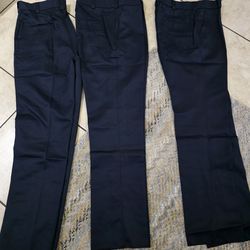 (3) navy work pants 38 waist untailored inseam