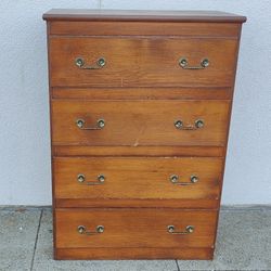 Dresser Lightweight Solid Pine Bureau Tall Chest of 4 Drawers