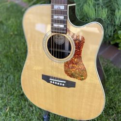 New GUILD Super Premium Drednaught Acoustic Electric Guitar W/ Custom Upgrades 