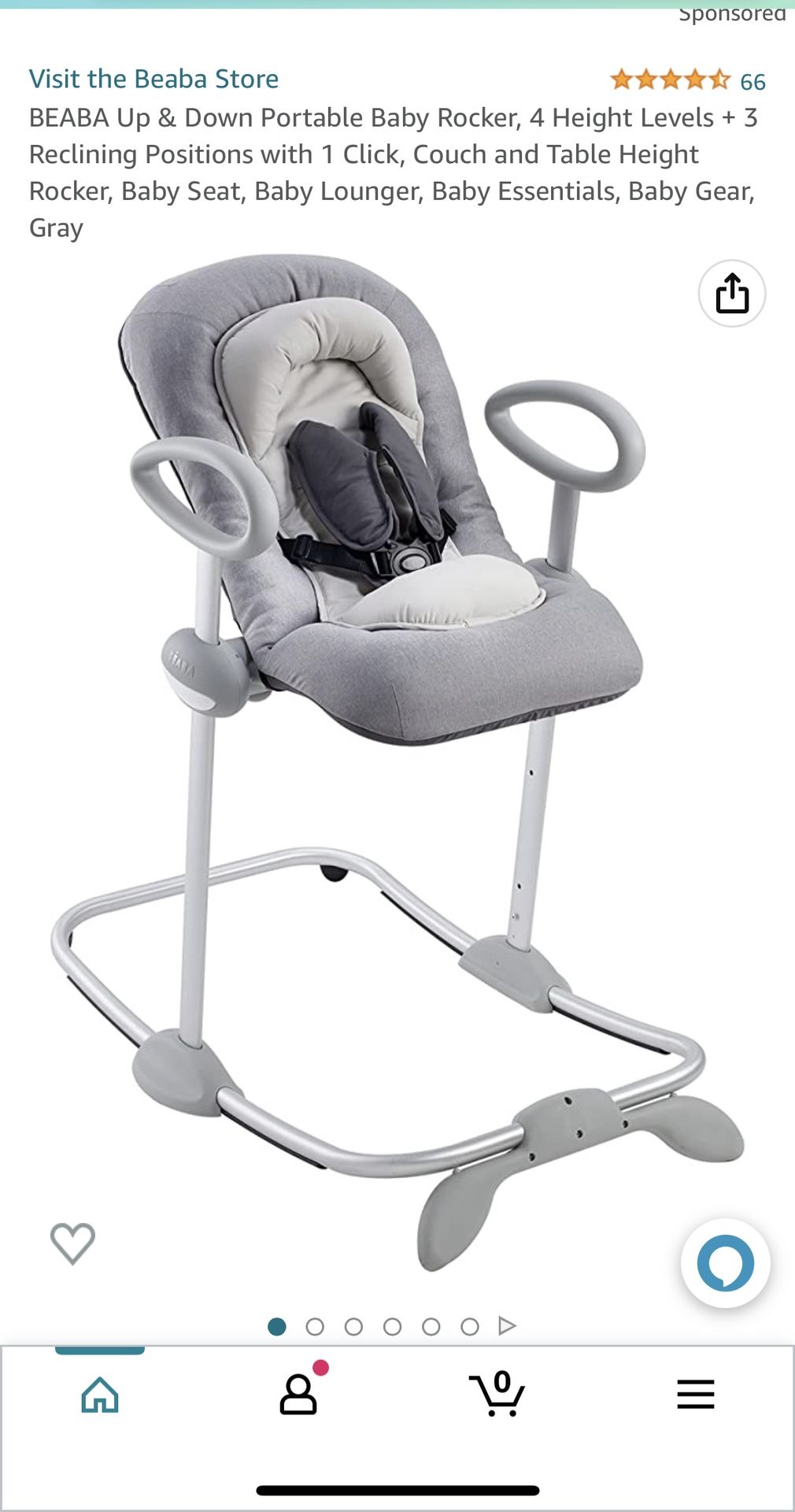 BEABA Up & Down Portable Baby Rocker