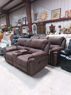 Beautiful Breathable Microfiber Reclining Sofa Set