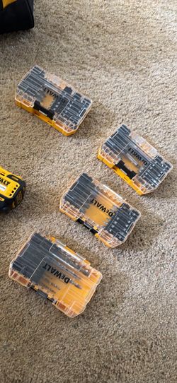 Dewalt drill, impact gun and drill bits and sockets!
